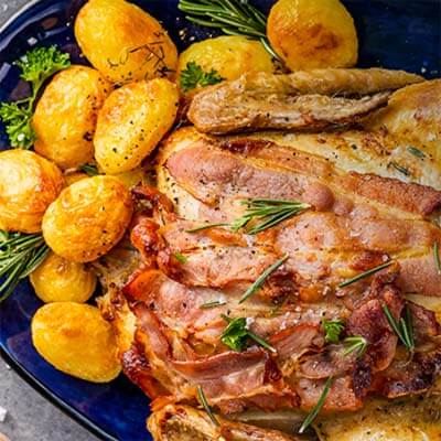 Pollo asado con patatas